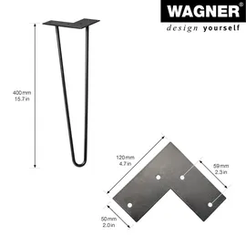 Wagner Möbelbein Hairpin Leg 12824001 12 x 12 x 40 cm