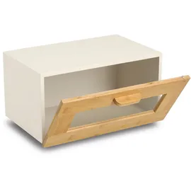 Zeller Brotkasten Metall/Bambus Beige