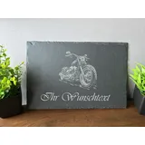 Schieferplatte, Servierplatte mit verschiedenen Motiven, Schiefertafel personalisierbar mit Gravur 30 × 20 cm, Naturschiefer, Rechteckig, Grau, für Käse, Sushi und Antipasti, personalisierte Geschenke