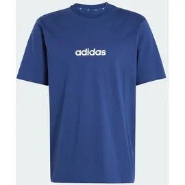 adidas Essentials Linear Single Jersey T-Shirt Dark Blue / White XS