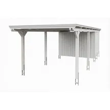 SKANHOLZ Emsland Flachdach Carport 3,40 x 8,46 m weiß inkl. Abstellraum
