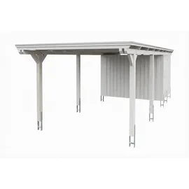 SKANHOLZ Emsland Flachdach Carport 3,40 x 8,46 m weiß inkl. Abstellraum
