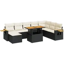 vidaXL Garten-Lounge-Set 9-tlg. schwarz