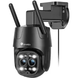 ctronics 2.5K 4MP 6X Hybrid-Zoom Überwachungskamera Aussen WLAN 2,4/5GHz, IP Kamera Outdoor mit Automatisches-Zoom-Tracking, Dual-Objektiv, Personenerkennung 355°90° Farbnachtsicht Zwei-Wege-Audio PC