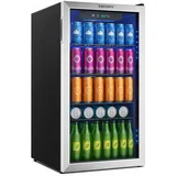 euhomy 90L Getränkekühlschrank 90 l 850 mm hoch Silber