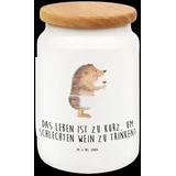 Mr. & Mrs. Panda Vorratsdose Igel Wein - Weiß - Geschenk, Gute Laune, Küchenbehälter, Wein trinken, Mottensichere Vorratsdosen, Wein Deko, Vorra... - Weiß