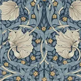 William Morris At Home Vliestapete Pimpernel 10 m x 52 cm Blau FSC®