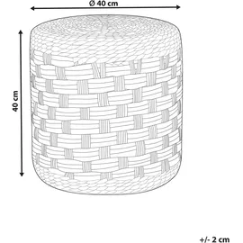Beliani Pouf Geflecht 40 x 40 x 40 cm Beige