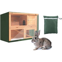 BORDSTRACT Kaninchenstall Abdeckung, Strapazierfähiger Oxford-Kaninchenkäfig Staubschutz, Hasenstall, Käfigabdeckunge für Geflügel(Grün)