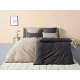 LeGer Home by Lena Gercke Bettwäsche Anisa in Gr. 135x200, 155x220 cm oder 200x200, Renforcé, 2 teilig, Bettwäsche aus Baumwolle, unifarbene Bettwäsche mit Reißverschluss grau