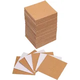 QUARKZMAN 80 Stück Selbstklebende Korkuntersetzer 90x90x1,5mm Korkplatte Korkplatten Korkmatte Kork Untersetzer Kork Selbstklebend für DIY Bastelarbeiten, Quadratisch