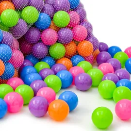 LittleTom 100 Bällebadbälle 6 cm Bunte Bälle für Bällebad Spielbälle Babybälle Pastell