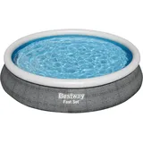 BESTWAY Fast Set Aufstellpool ⌀ 457 x 84 cm Grau inkl. Filterpumpe