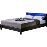Home Deluxe LED Bett Astro inkl. Matratze versch. Größen und Farben - Dunkelgrau,