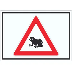 HB-Druck Vorsicht Krötenwanderung Symbol Aufkleber A3 (297x420mm)