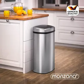 monzana Automatik Sensor Mülleimer 58 l Silber