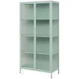 Vitrine  Milea , grün , Maße (cm): B: 80 H: 160 T: 40.0