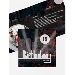 Einladungen Geburtstag selbst gestalten mit Spruch und Fotos im Onlinedesigner bei Meine-Kartenmanufaktur.de