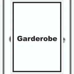 Garderobe Aufkleber mit Text Kleidung aufbewahren hochkant A5 (148x210mm)