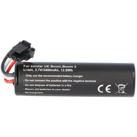 AccuCell Akku passend für Ultimate Ears UE Boom, Boom 2, Li-Ion, 3,7V, 3400mAh, 12,6Wh, built-in, ohne Werkzeug