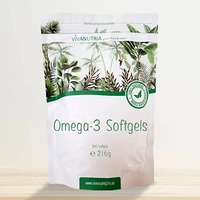 VivaNutria Omega 3 Fischöl-Kapseln 300 Stück I kleine Softgels mit je 500 mg reinem Fischöl | leicht zu schlucken I beste Qualität - große 3-Monats-Packung I Omega-3 Lachsöl Softgels