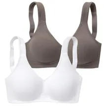 PETITE FLEUR Soft-BH Damen taupe+weiß Gr.100E