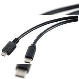 Renkforce USB-Kabel USB 2.0 USB-C® Stecker, USB-Micro-B Stecker 1.80 m Schwarz Gesamtschirm RF-5720396