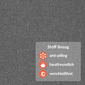 MCombo Fernsehsessel 7027 Stoff 67,5 x 105 x 86,5 cm Grau elektrisch mit Massage & Heizung