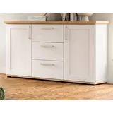 inn.furn Sideboard Mirano in weiß Lärche und Eiche Artisan Landhaus 129 cm