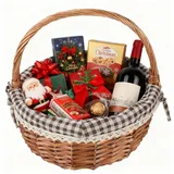 Toddmomy Natural Weidenkorb Picknickkorb, Groß Geflechten Einkaufskorb Mit Henkel Und & Liner, Geflechten Geschenkkorb PräSentkorb Pilzkorb, FüR 2 Personen