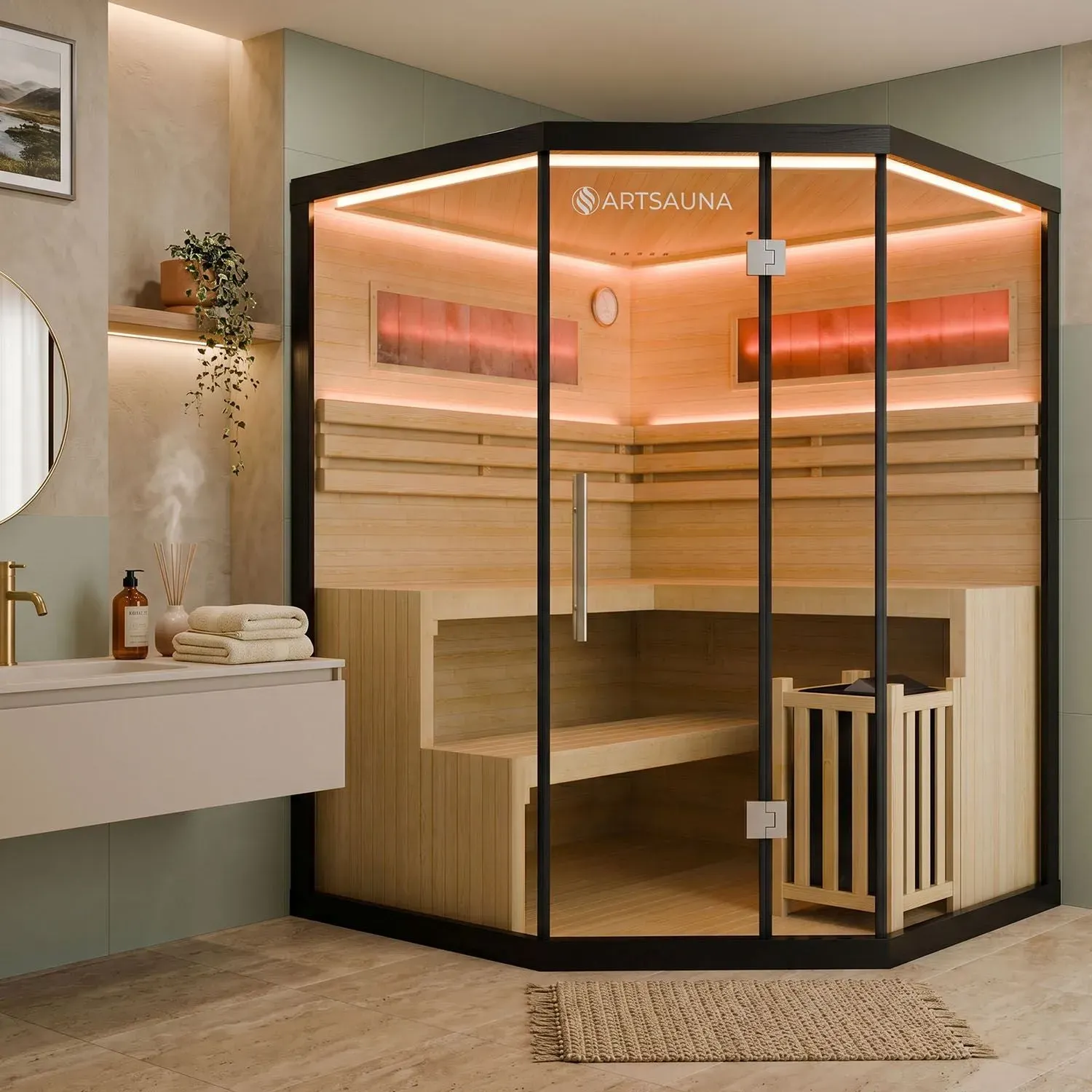 Indoor Sauna Vantaa 160 - Salzstein