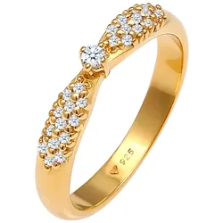 Elli DIAMONDS Verlobung Glamour Diamant (0.16 ct) 925 Silber Ringe   Damen 