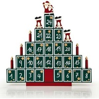 Spielwerk Adventskalender Pyramide, 24 Fächer zum Befüllen, 46 x 45 cm