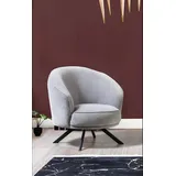 Grauer Stoffsessel Wohnzimmer Sitzmöbel Polster Moderner Cocktailsessel
