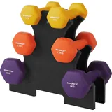SONGMICS Hantel-Set, Hexagon, mit Hantelständer, Hause - Gelb/Orange/Lila