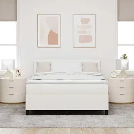 vidaXL Boxspringbett 140 x 190 cm Weiß
