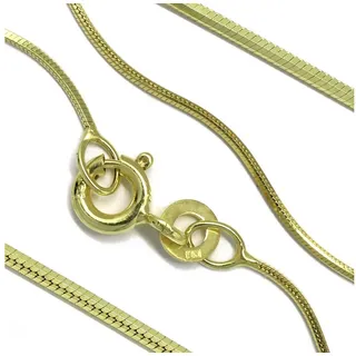 G & J Goldkette Schlangenkette diamantiert 585 14K Gold 0,80mm 42-45cm edle Halskette (inkl. Schmucketui), Made in Germany 42cm