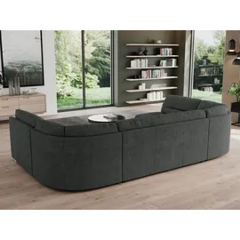 MKS Meble Ecksofa U-Form mit Schlaffunktion Grau