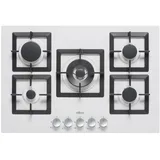 Elleci PGSP75168CS Ebene Kochen 5 Feuer Granitek Weiß 75 CM Gitter aus Gusseisen