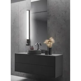 Trio LED Wandlampen Bad 2er Set mit Steckdose & Schalter Schwarz 79cm