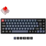 Keychron K6 Pro, Gaming-Tastatur - schwarz/blaugrau, LEDs RGB, hot-swap, Keychron K Pro RED, USB/Bluetooth, DE (K6P-J1P-DE)