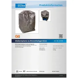 Güde Abdeckplane für Wippsägen und Holzspalter