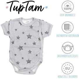 TupTam Kurzarmwickelbody TUPTAM "Wickelbody Baby Jungen Kurzarm Wickelbody 5er Set", Jungen, Gr. 50, N-Gr, lila (farbenmix 4), Obermaterial: 100% Baumwolle CO., Bodys