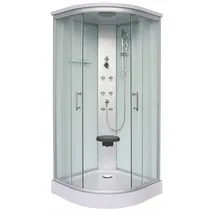 SANOTECHNIK Rumba Komplettdusche mit Schiebetür 90 x 215 cm weiß Sicherheitsglas