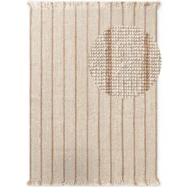ELLE DECORATION Juteteppich Sierra", beige Natur elfenbein, gold), B:200cm H:10mm L:300cm, Jute, Teppiche, Teppich, Jute, Natur, Wohnzimmer, Esszimmer, Schlafzimmer, Flur, Boho, Fransen