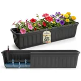 Hausfelder Blumenkasten 80 x 22 x 18 cm Anthrazit-Schwarz