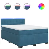 vidaXL Boxspringbett 140 x 200 cm Blau