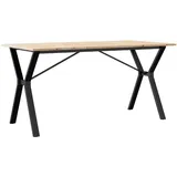 Esstisch Y-Gestell 140x80x75 cm Massivholz Kiefer und Stahl - Braun/Bunt