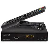 PremiumX Satelliten-Receiver HD 521 B FTA Digital SAT TV-Receiver DVB-S2 FullHD HDMI SCART 2X USB Multimedia-Player, 12V Externe Netzteil