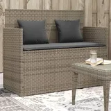 Festnight Gartensofa mit Stauraum Gartensofa 2-Sitzer mit Balkonmöbel Rattan Balkonsofa Rattansofa Gartenmöbel Couch Terrasse Gartenbank Garten Loungesofa 2-Sitzer (Braun)